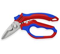 KNIPEX Tools Stainless Steel 95 05 20 US Angled Electricians' Shears, 6-1/4", Red/Blue
