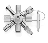 KNIPEX Twinkey Control Cabinet Key, for all Common Locking Systems, 10 Profiles, 2 Crosses, 1 Key, Utility Key, Square Key, Triangle Key, 00 11 01