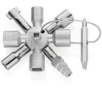 KNIPEX Twinkey Control Cabinet Key, for all Common Locking Systems, 10 Profiles, 2 Crosses, 1 Key, Utility Key, Square Key, Triangle Key, 00 11 01