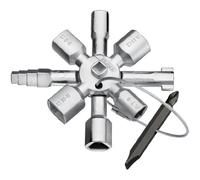 KNIPEX TwinKey Universal Control Cabinet Key, Blend, Other, Chrome, One Size