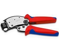 KNIPEX Twistor T Self-Adjusting Crimping Pliers for Wire Ferrules with Rotatable Die Head Chrome-Plated with Multi-Component Handles 200 mm, 97 53 19