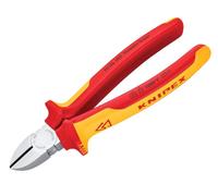 KNIPEX Diagonal Cutter Self-Service Card Chrome-Plated, 70 06 180 SB | Insulated with Multi-Component Grips; VDE-Tested 180 mm