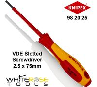 Knipex VDE Screwdriver Slotted Insulated 1000V Electricians 2.5 x 75mm