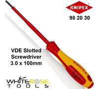 Knipex VDE Screwdriver Slotted Insulated 1000V Electricians 3.0 x 100mm