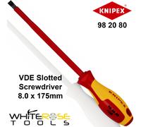 Knipex VDE Screwdriver Slotted Insulated 1000V Electricians 8.0 x 175mm
