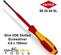 KNIPEX 98 20 40 SL Screwdriver (Slim) for slotted screws 202 mm Multicoloured