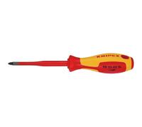 KNIPEX VDE Slim Insulated Pozidriv Screwdriver PZ2x100mm Anti Roll Handle 72474
