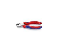 KNIPEX X-Cut Compact Diagonal Cutter Chrome-Plated with Multi-Component Grips, with Integrated Tether Attachment Point for a Tool Tether, 73 05 160 T