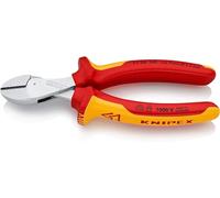 KNIPEX X-Cut Compact Diagonal Cutter High Lever Transmission Self-Service Card Chrome-Plated Insulated with Multi-Component Grips, 73 06 160 SB