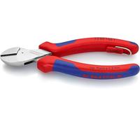 KNIPEX X-Cut Compact Diagonal Cutter in Blister Chrome-Plated with Multi-Component Grips, with Integrated Tether Attachment Point For, 73 05 160 T BK