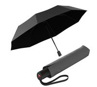 Knirps A.200 Medium Duomatic Windproof Umbrella for Adults, 38.5" Open Auto Close, Travel Case Included, Dark Grey with Black Coating, 38.5 pulgadas
