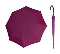 Knirps A.760 Curved Handle Rain Umbrella for Adults in Violet - 42" Windproof Automatic Open Canopy, Ultra Lightweight Steel Aluminum Frame with Large Button, Rounded Tips, Polyester Case Included