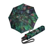 Knirps T.200 Duomatic Compact Rain Umbrella in Peacock Green - Wind Tunnel Tested to 93 mph, Aluminum Steel Fiberglass Frame, 38in Canopy, OEKO-TEX, High-Performance Automatic Travel Umbrellas