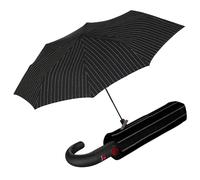 Knirps T.260 Duomatic Medium Pocket Rain Umbrella in Gatsby - Automatic Open Close, Wind-Tunnel Tested to 93mph, Hook Handle Design, 38in Canopy, OEKO-TEX, Fits in Backpacks & Purses