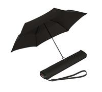 Knirps Ultra US.050 Slim Manual Pocket Umbrella - Ultra Light and Flat - Storm Resistant - Windproof - 21cm, Black, One Size