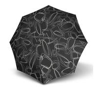 Knirps T.200 Medium Duomatic Automatic Open Close Rain Umbrella - Compact Windproof Umbrella for Rain - Travel Umbrella for Adults - 97cm Diameter Retractable Umbrella & Carrying Case, Pure Black