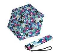 Knirps Ultra Light Slim Manual Open Rain Umbrella - Compact Travel Umbrella for Adults - Windproof, 90cm Diameter, Retractable with Carrying Case, Heartbreak, 90 cm diameter, 21 cm length, US.050