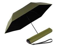 Knirps US.050 Ultra Light Slim Manual Open-Close Windproof Travel Umbrella - 90cm Diameter, with Carrying Case, Cardamom with Black Coating