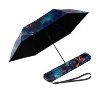 Knirps US.050 Ultra Light Slim Manual Open-Close Windproof Travel Umbrella - 90cm Diameter, with Carrying Case, Kolibri with Black Coating