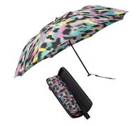 Knirps X4U My Clever Companion- 90cm Diameter Windproof Manual Open/Close Umbrella, Small and Compact Design for Travel and All Weather Protection, with Retractable Feature and Travel Case, Furry