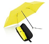 Knirps X4U My Clever Companion- 90cm Diameter Windproof Manual Open/Close Umbrella, Small and Compact Design for Travel and All Weather Protection, with Retractable Feature and Travel Case, Neon