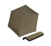 Knirps X4U My Clever Companion- 90cm Diameter Windproof Manual Open/Close Umbrella, Small and Compact Design for Travel and All Weather Protection, with Retractable Feature and Travel Case, Olive