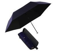 Knirps X4U My Clever Companion- 90cm Diameter Windproof Manual Open/Close Umbrella, Small and Compact Design for Travel and All Weather Protection, with Retractable Feature and Travel Case, Navy w