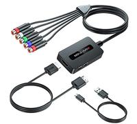 Knisopec Female Component to HDMI Converter Cable with HDMI and Component Cables for PS2/ NGC/ Wii/ Xbox with Male Component, 1080P RGB YPbPr to HDMI Converter, Component in HDMI Out Adapter…