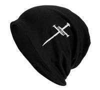 Knit Beanie Christian Jesus Cross Black Lightweight Skull Cap Soft Knitted Skull Cap for Sports Outdoor Cycling