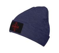 Knit Beanie Hat Crusader Cross of Jerusalem Flag Stylish Knitted Beanie Warm Running Cap for Men Outdoor Hiking