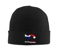 Knit Beanie Panama Panamanian Flag Map Solide Knitted Beanie Cap Classic Ski Headwear for Hiking Winter Guys