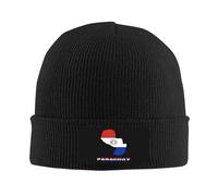 Knit Beanie Paraguay Paraguayan Flag Map Warm Knitted Cap Cuffed Skullcap for Men Cycling Outdoor