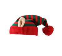 Knit Beanie with Ear Flaps - Soft Acrylic Yarn Winter Hat for Holiday Parties, Family Gatherings, Festive Events - Cozy Hat