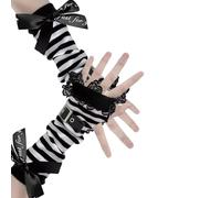 Knit Bow Knot Arm Glove Club Glove Girl Lace Cuff Arm Sleeve Masquerade Party Costume Props Gloves Arm Warmers for Teens