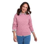 Chums Ladies Knit Cable & Diamond Jumper Dusky Pink 14-16