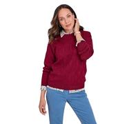 Chums Ladies Knit Cable & Diamond Jumper Wine 22-24