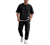 Knit Casual for Everyday Wear - Modern Semi Formal with Comfortable Fabric Durable Stitching (Black, L)