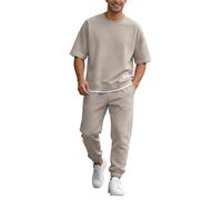 Knit Casual for Everyday Wear - Modern Semi Formal with Comfortable Fabric Durable Stitching (Khaki, XXXL)