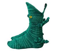 Knit Crocodile Socks, Alligator Socks, Funny Knitting Socks, Winter Warm Floor Socks, Cartoon Animal Knit Socks