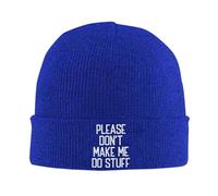 Knit Cuffed Hats Please Don't Make Me Do Stuff Slouchy Skull Cap Breathable Beanie Hat for Adults Yoga Cycling
