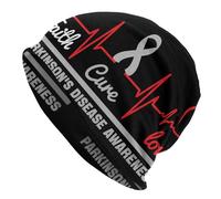 Knit Cuffed Winter Hat Faith Parkinson's Disease Awareness Knitted Beanies Cap Adjustable Beanie Hat Thick Beanie for Men for Headwear Adults Running