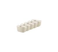 Knit Effect Set of 5 Kitchen, Living room, Bathroom, Bedroom, Utility Rectangular Small Storage Basket 8 Litres - Oasis White