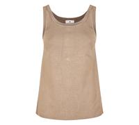 Knit Fabric Top with Shiny Viscose Bands - female - Elisabetta Franchi - Sleeveless Tops - Brown - M - Tops M