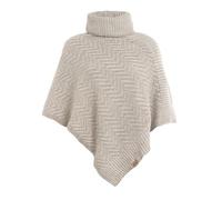 Knit Factory - Amber Knitted Poncho - Iced Clay/Beige - One Size