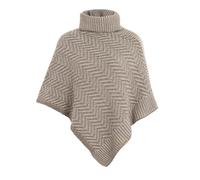 Knit Factory - Amber Knitted Poncho - Marron/Iced Clay - One Size