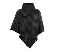 Knit Factory - Amber Knitted Poncho - One Size | Women's knitted poncho - Comfortable warm collar - Soft and warm - wool blend - Autumn and winter cape