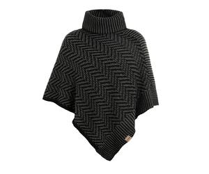 Knit Factory - Amber Knitted Poncho - One Size | Women's knitted poncho - Comfortable warm collar - Soft and warm - wool blend - Autumn and winter cape