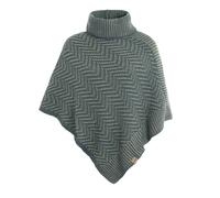 Knit Factory - Amber Knitted Poncho - Premium Knitted Women Poncho - Ladies Cape Coat - Shawls and Wraps - Laurel/Urban Green - One Size