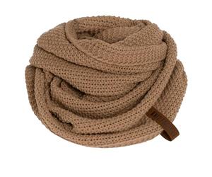 Knit Factory Coco Infinity Scarf - Soft Knitted premium Loop Scarf for Women & Men - Autumn & Winter essential - Winter Snood - Unisex Scarf - Warm Stylish Neck Warmer - Nude - One size