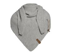 Knit Factory Coco Knitted Shawl - Triangle Scarf Women - Iced Clay - Knitted winter scarf - 190x85 cm - Manufactured in Europe - Ladies scarf - Including decorative pin